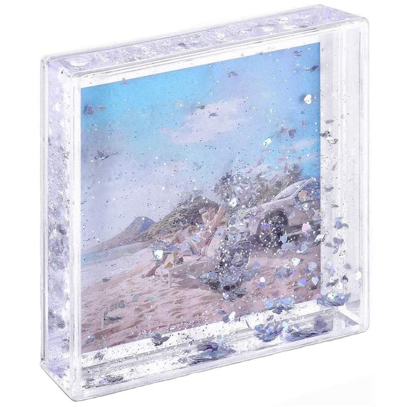 Kingho 4x4 Glitter Picture Frame Cute Liquid Acrylic Photo Frames for Family Friends Couples Gifts, Mount for 4x4 inch (10x10 cm) Picture - Image 1
